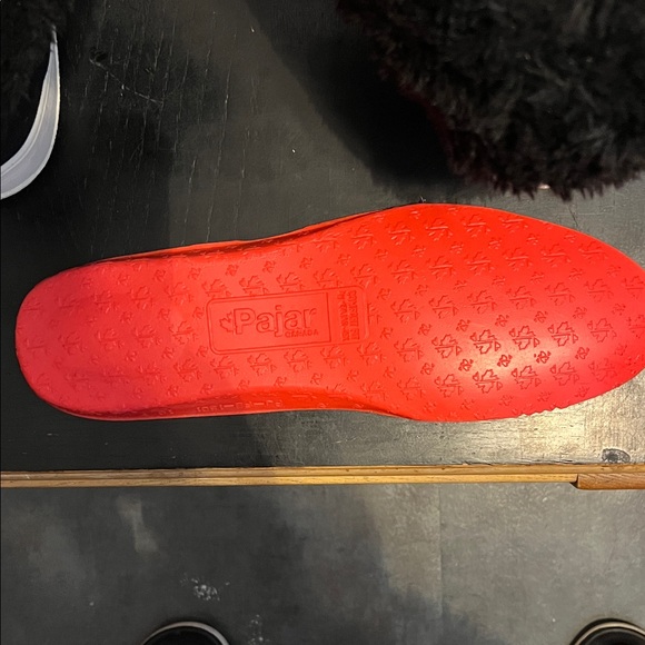 PAJAR LEATHER WATERPROOF FAUX FUR TRIM SNEAKER BOOTS SIZE 10-10.5 BLACK - Picture 10 of 16